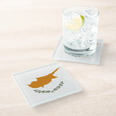 Dessous-de-verre En Verre Drapeau de Chypre (Incliné)