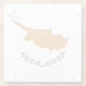 Dessous-de-verre En Verre Drapeau de Chypre (Dos)