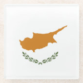 Dessous-de-verre En Verre Drapeau de Chypre (Devant)