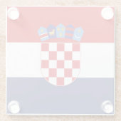 Dessous-de-verre En Verre Drapeau de Croatie (Dos)