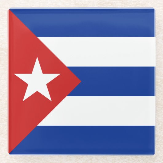 Dessous-de-verre En Verre Drapeau de Cuba (Devant)