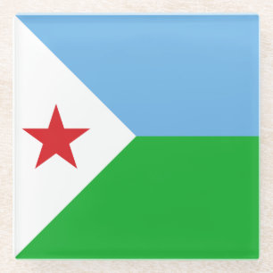 Dessous-de-verre En Verre Drapeau de Djibouti