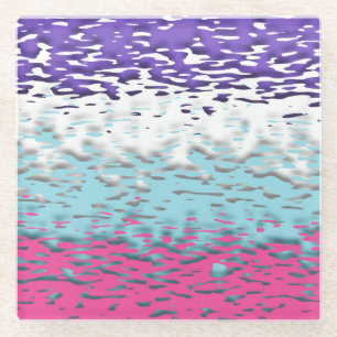 Dessous-de-verre En Verre Drapeau de fierté multisexuel funky trippy ondulé