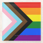 Dessous-de-verre En Verre Drapeau de fierté Progress Pride de SlipperyJoe si (Devant)