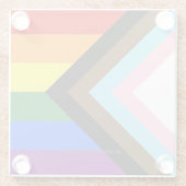 Dessous-de-verre En Verre Drapeau de fierté Progress Pride de SlipperyJoe si (Dos)