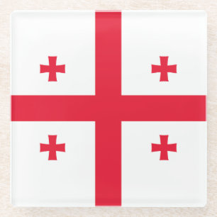 Dessous-de-verre En Verre Drapeau de Géorgie