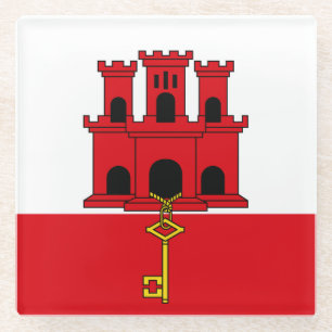 Dessous-de-verre En Verre Drapeau de Gibraltar