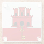 Dessous-de-verre En Verre Drapeau de Gibraltar (Dos)
