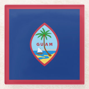 Dessous-de-verre En Verre Drapeau de Guam