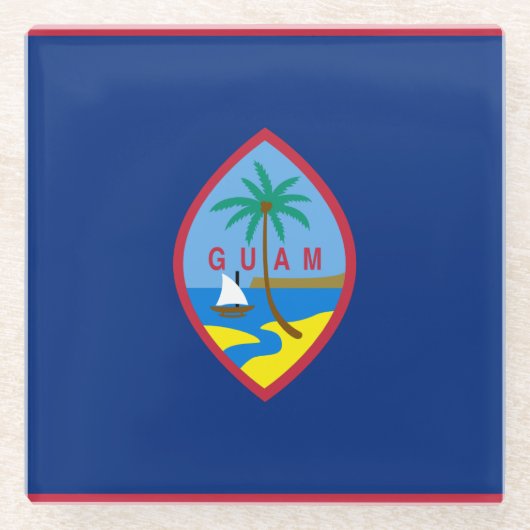 Dessous-de-verre En Verre Drapeau de Guam (Devant)