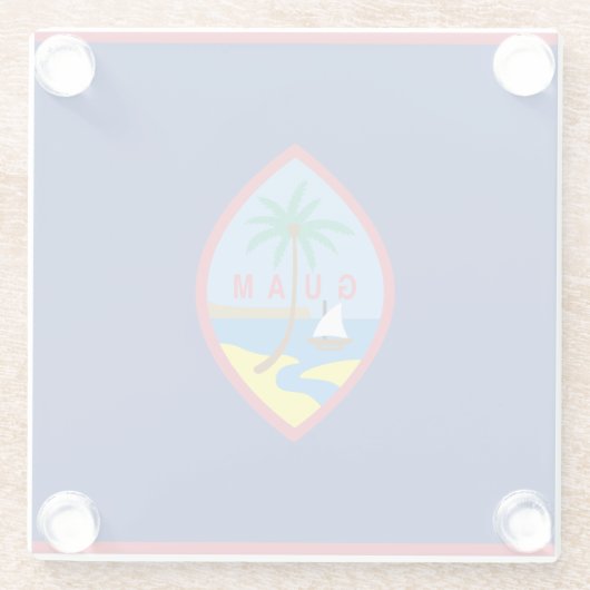 Dessous-de-verre En Verre Drapeau de Guam (Dos)