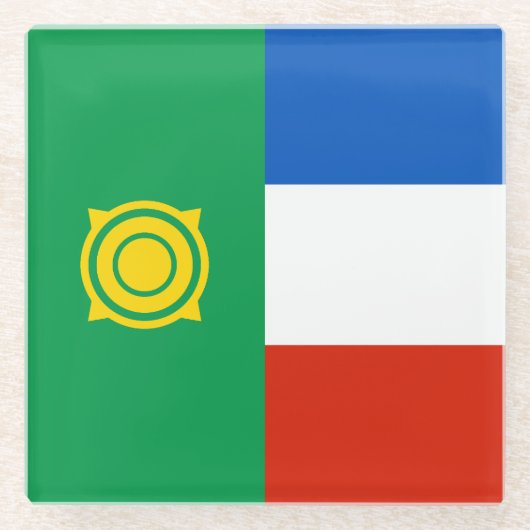 Dessous-de-verre En Verre Drapeau de Khakassie (Devant)