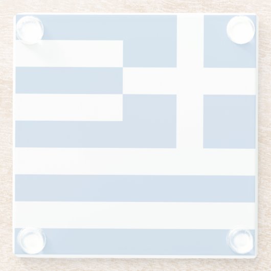 Dessous-de-verre En Verre Drapeau de la Grèce (Dos)