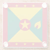 Dessous-de-verre En Verre Drapeau de la Grenade (Dos)