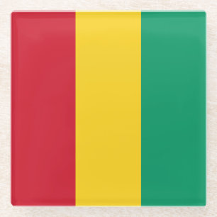 Dessous-de-verre En Verre Drapeau de la Guinée