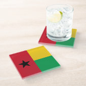 Dessous-de-verre En Verre Drapeau de la Guinée Bissau (Incliné)