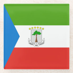 Dessous-de-verre En Verre Drapeau de la Guinée équatoriale