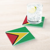 Dessous-de-verre En Verre Drapeau de la Guyane (Incliné)