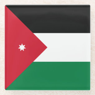 Dessous-de-verre En Verre Drapeau de la Jordanie
