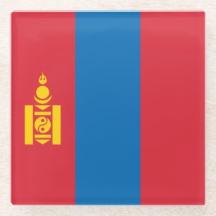 Dessous-de-verre En Verre Drapeau de la Mongolie