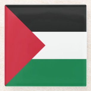 Dessous-de-verre En Verre Drapeau de la Palestine