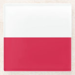 Dessous-de-verre En Verre Drapeau de la Pologne<br><div class="desc">Drapeau patriotique de la Pologne.</div>