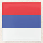 Dessous-de-verre En Verre Drapeau de la Republika Srpska<br><div class="desc">Drapeau patriotique de la Republika Srpska</div>