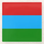 Dessous-de-verre En Verre Drapeau de la République de Carélie<br><div class="desc">Drapeau patriotique de la République de Carélie</div>