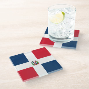 Dessous-de-verre En Verre Drapeau de la République Dominicaine