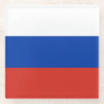Dessous-de-verre En Verre Drapeau de la Russie<br><div class="desc">Drapeau patriotique de la Russie.</div>