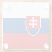 Dessous-de-verre En Verre Drapeau de la Slovaquie (Dos)