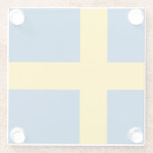 Dessous-de-verre En Verre Drapeau de la Suède (Dos)