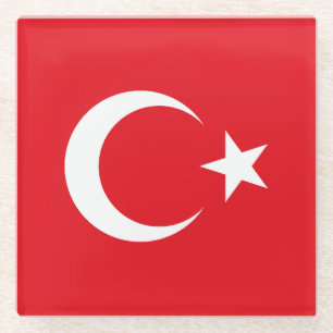 Dessous-de-verre En Verre Drapeau de la Turquie