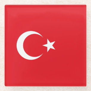 Dessous-de-verre En Verre Drapeau de la Turquie