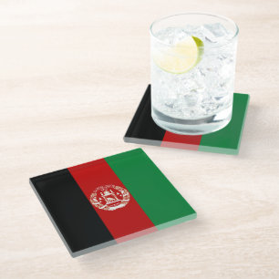 Dessous-de-verre En Verre Drapeau de l'Afghanistan