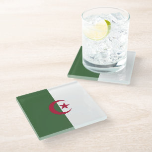Dessous-de-verre En Verre Drapeau de l'Algérie