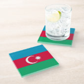 Dessous-de-verre En Verre Drapeau de l'Azerbaïdjan patriotique (Incliné)