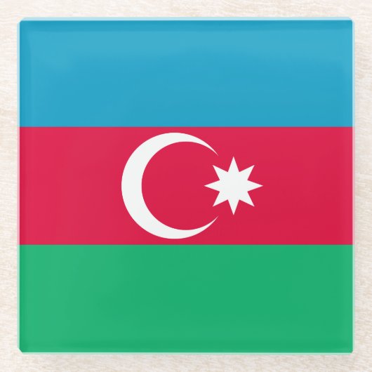 Dessous-de-verre En Verre Drapeau de l'Azerbaïdjan patriotique (Devant)