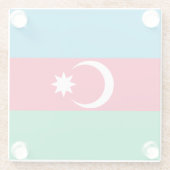 Dessous-de-verre En Verre Drapeau de l'Azerbaïdjan patriotique (Dos)