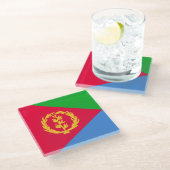 Dessous-de-verre En Verre Drapeau de l'Érythrée (Incliné)