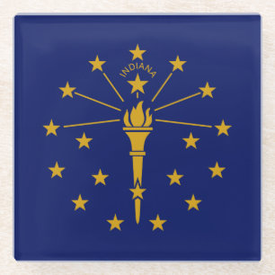 Dessous-de-verre En Verre Drapeau de l'État de l'Indiana