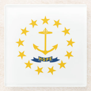 Dessous-de-verre En Verre Drapeau de l'État de Rhode Island