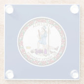 Dessous-de-verre En Verre Drapeau de l'État de Virginie (Dos)