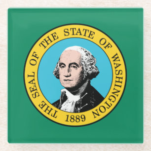 Dessous-de-verre En Verre Drapeau de l'État de Washington