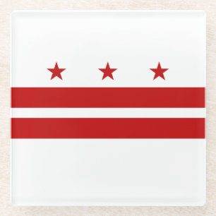 Dessous-de-verre En Verre Drapeau de l'État de Washington DC