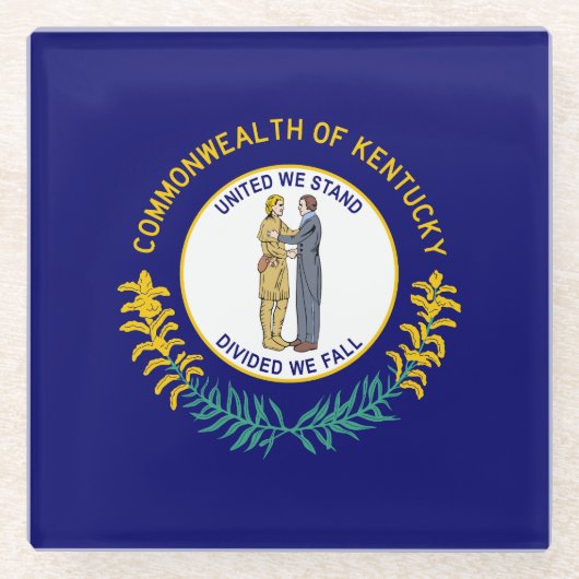 Dessous-de-verre En Verre Drapeau de l'État du Kentucky (Devant)