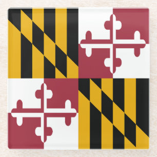 Dessous-de-verre En Verre Drapeau de l'État du Maryland