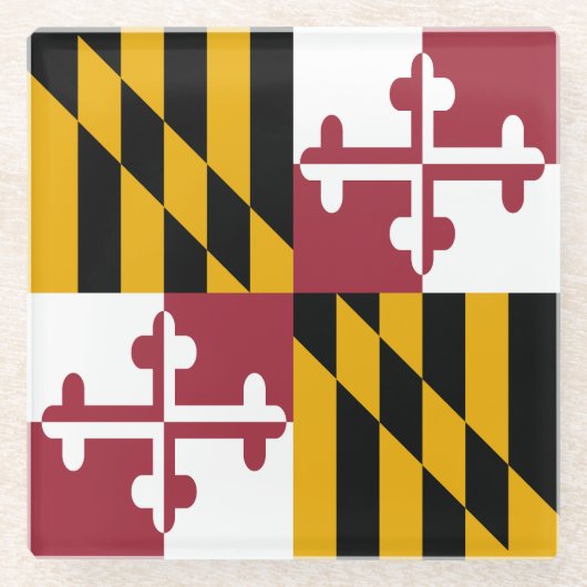 Dessous-de-verre En Verre Drapeau de l'État du Maryland (Devant)