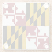 Dessous-de-verre En Verre Drapeau de l'État du Maryland (Dos)