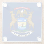 Dessous-de-verre En Verre Drapeau de l'État du Michigan (Dos)